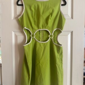 Vintage Green Cutout Midi Dress